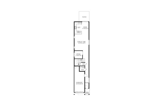 Floor Plan - Main Floor for Craftsman House Plan #53-762 - 3 bed, 2.5 bath