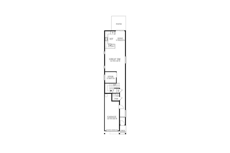 House Design - Floor Plan - Main Floor for Craftsman House Plan #53-762 - 3 bed, 2.5 bath