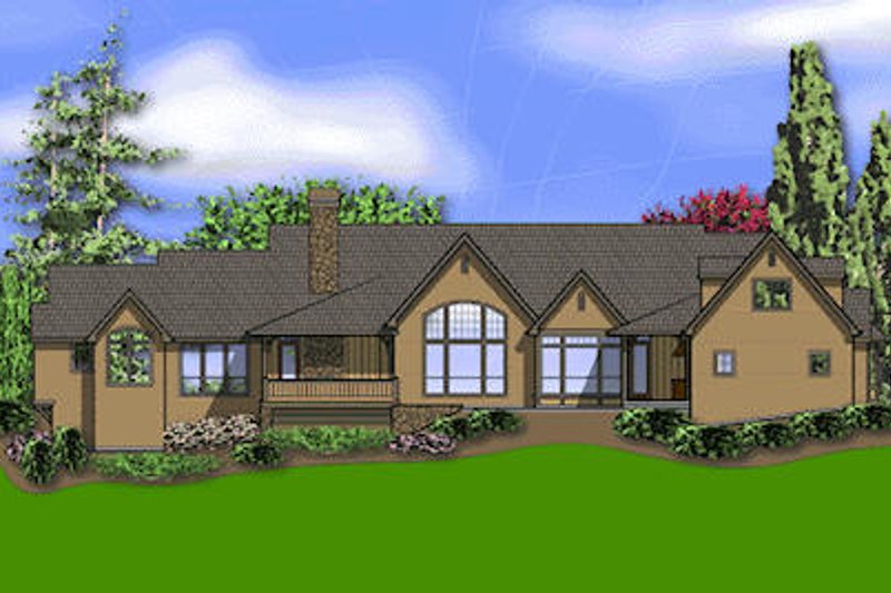 Home Plan - Exterior - Rear Elevation for European House Plan #48-430 - 3 bed, 2.5 bath