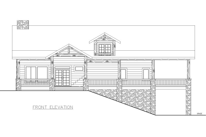 Home Plan - Exterior - Front Elevation 3 for Craftsman House Plan #117-1069 - 2 bed, 2.5 bath
