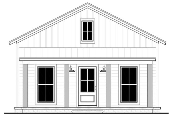Exterior - Front Elevation 4 for Farmhouse House Plan #430-257 - 1 bed, 1 bath