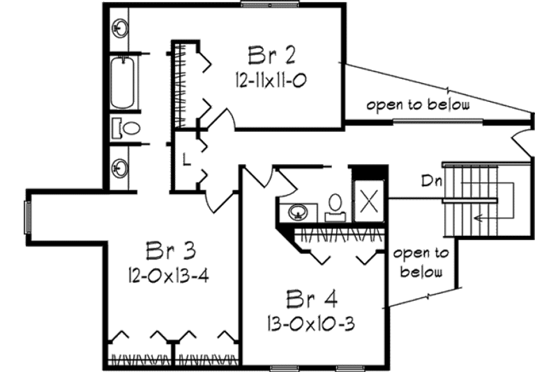 Home Plan - Floor Plan - Upper Floor for Traditional House Plan #57-122 - 4 bed, 3.5 bath