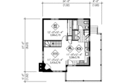 Cottage Style House Plan - 1 Beds 1 Baths 613 Sq/Ft Plan #25-4190 