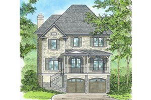 European Exterior - Front Elevation Plan #1054-42