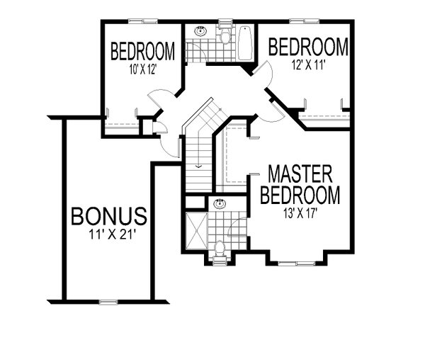 Farmhouse Floor Plan - Upper Floor Plan #112-277