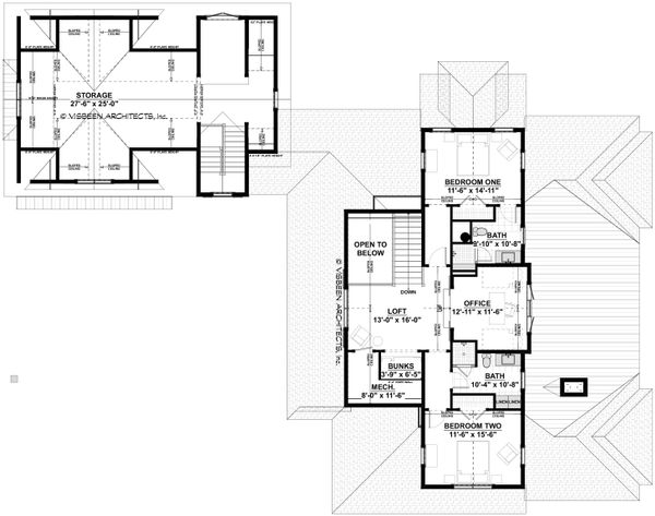 Architectural House Design - Southern Floor Plan - Upper Floor Plan #928-316
