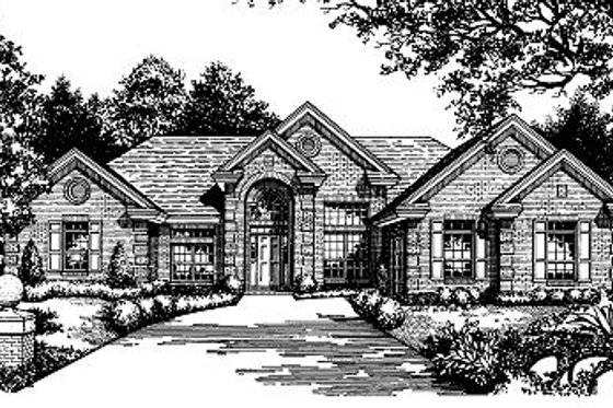 Exterior - Front Elevation for European House Plan #417-308 - 4 bed, 3 bath