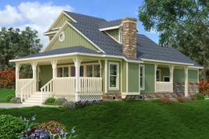 Exterior - Rear Elevation for Craftsman House Plan #45-592 - 2 bed, 3 bath
