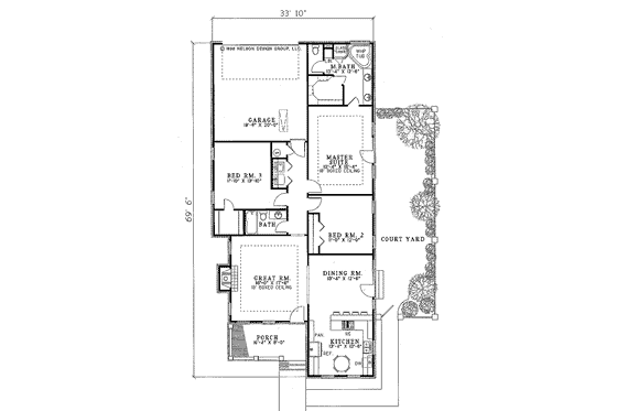 Floor Plan - Main Floor for Traditional House Plan #17-178 - 3 bed, 2 bath