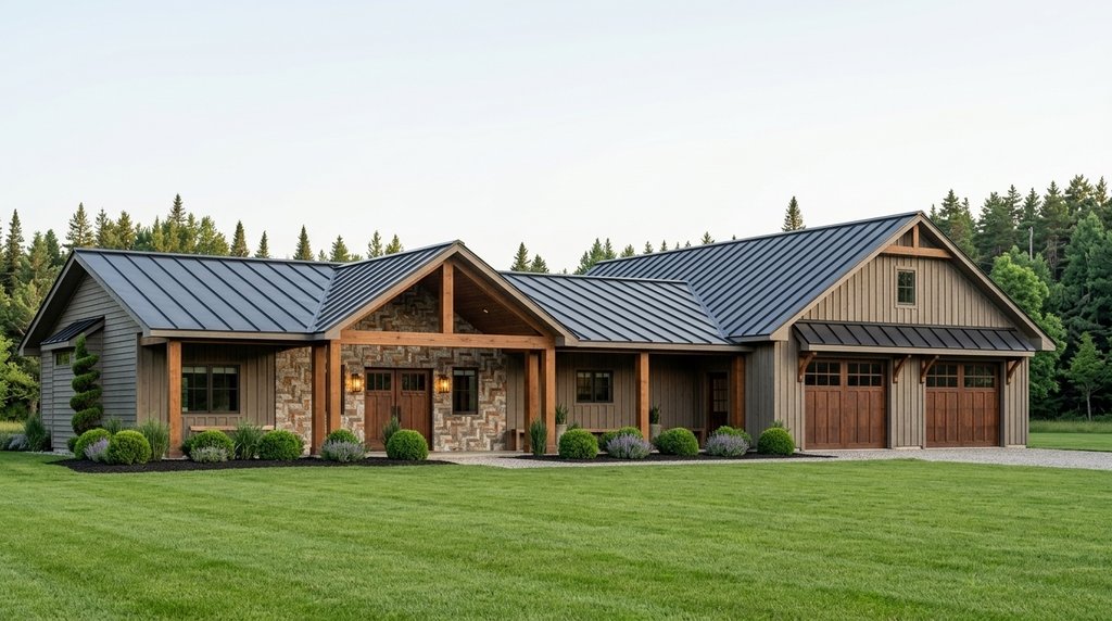 Exterior - Front Elevation 2 for Barndominium House Plan #1064-334 - 3 bed, 2 bath