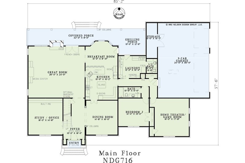 Dream House Plan - Floor Plan - Main Floor for European House Plan #17-2184 - 4 bed, 4.5 bath