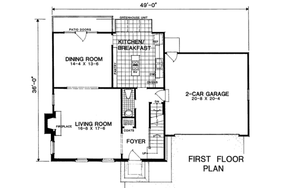 Floor Plan - Main Floor for Colonial House Plan #322-114 - 3 bed, 2.5 bath