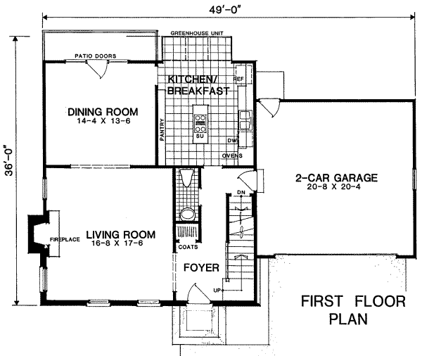 Colonial Floor Plan - Main Floor Plan #322-114