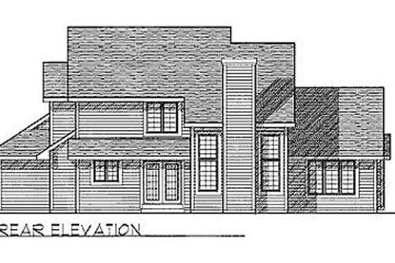 Exterior - Rear Elevation for Traditional House Plan #70-294 - 4 bed, 2.5 bath