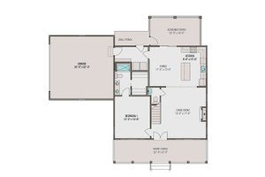 Floor Plan - Main Floor for Farmhouse House Plan #461-71 - 3 bed, 2.5 bath