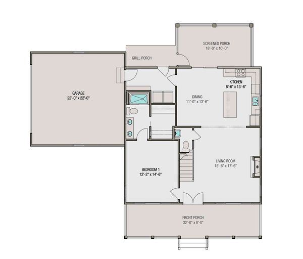 Dream House Plan - Farmhouse Floor Plan - Main Floor Plan #461-71
