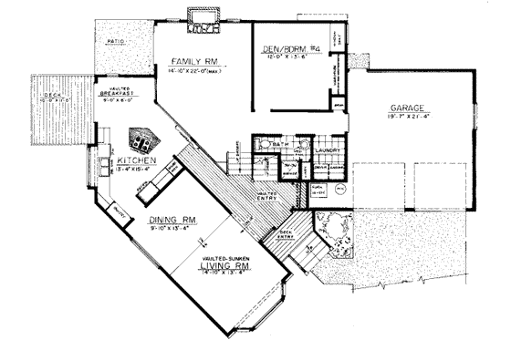 Floor Plan - Main Floor for Traditional House Plan #303-434 - 4 bed, 3.5 bath