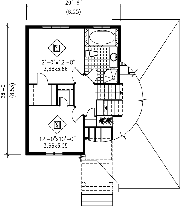 Traditional Floor Plan - Upper Floor Plan #25-315