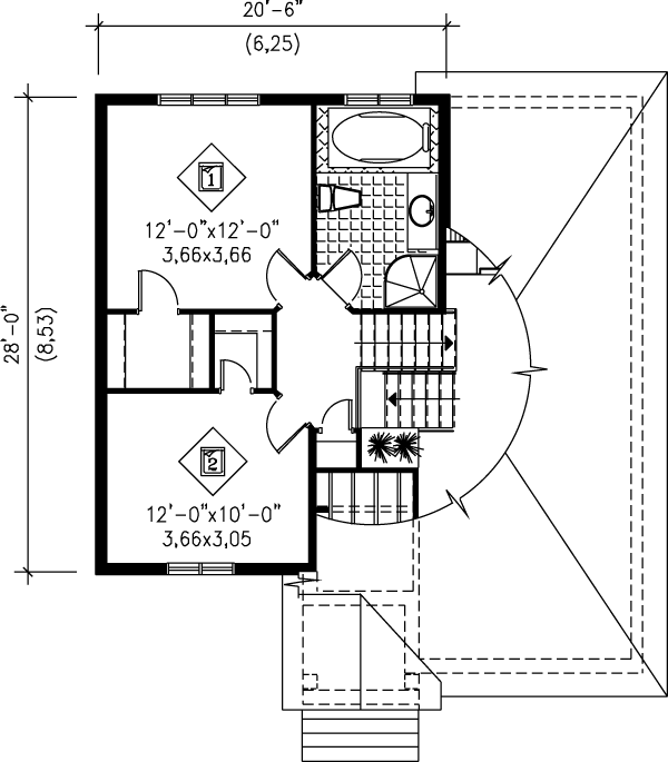 Architectural House Design - Traditional Floor Plan - Upper Floor Plan #25-315