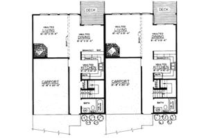 Floor Plan - Main Floor for Modern House Plan #303-304 - 3 bed, 2 bath