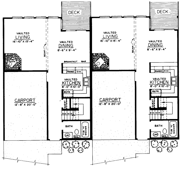 Modern Floor Plan - Main Floor Plan #303-304