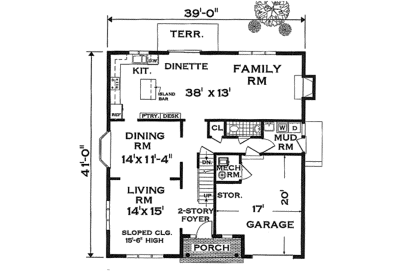 Dream House Plan - Floor Plan - Main Floor for Farmhouse House Plan #3-198 - 4 bed, 2.5 bath