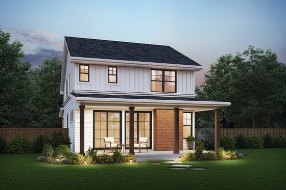 Exterior - Rear Elevation for Cottage House Plan #48-1116 - 4 bed, 3 bath