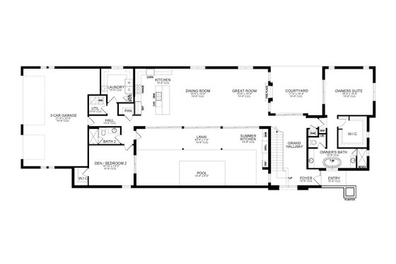 Floor Plan - Main Floor for Contemporary House Plan #1058-207 - 5 bed, 5 bath