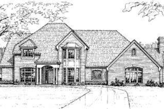 Exterior - Front Elevation for European House Plan #310-125 - 4 bed, 3.5 bath