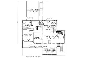Floor Plan - Main Floor for Ranch House Plan #117-567 - 2 bed, 2.5 bath