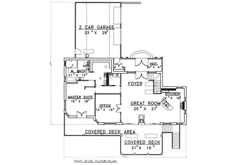 Dream House Plan - Floor Plan - Main Floor for Ranch House Plan #117-567 - 2 bed, 2.5 bath