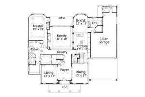 Floor Plan - Main Floor for Colonial House Plan #411-769 - 5 bed, 3.5 bath