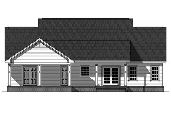 Exterior - Rear Elevation for Colonial House Plan #21-338 - 3 bed, 2 bath