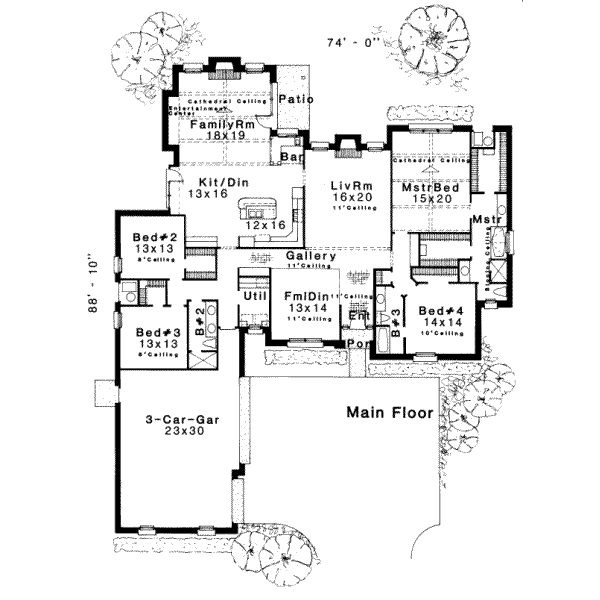 Traditional Floor Plan - Main Floor Plan #310-173