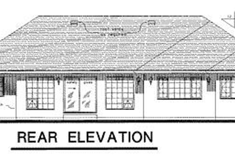 House Blueprint - Exterior - Rear Elevation for Traditional House Plan #18-103 - 3 bed, 2 bath
