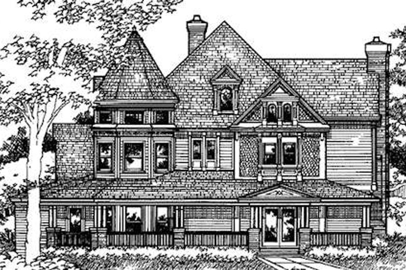 Architectural House Design - Victorian Exterior - Front Elevation Plan #320-414
