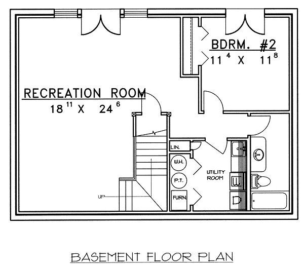 House Design - Traditional Floor Plan - Lower Floor Plan #117-544