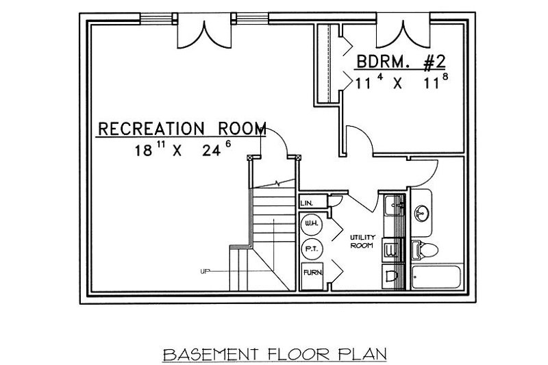 Home Plan - Floor Plan - Lower Floor for Traditional House Plan #117-544 - 2 bed, 2.5 bath