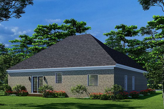 Exterior - Rear Elevation for European House Plan #923-238 - 4 bed, 2 bath