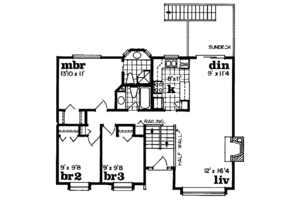 Floor Plan - Main Floor for Traditional House Plan #47-142 - 3 bed, 2 bath