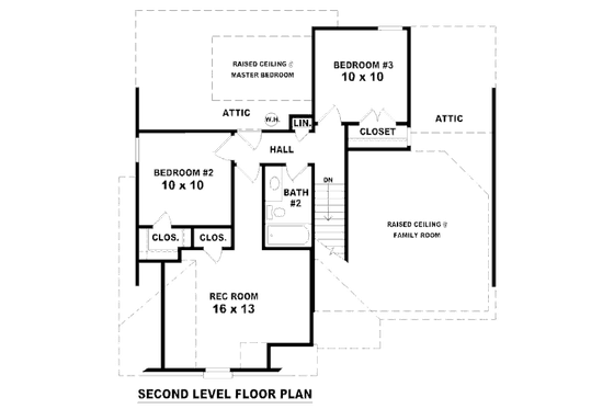 Floor Plan - Upper Floor for European House Plan #81-13770 - 3 bed, 2.5 bath