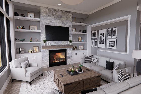 Interior - Family Room 2 for Farmhouse House Plan #51-1324 - 4 bed, 3 bath