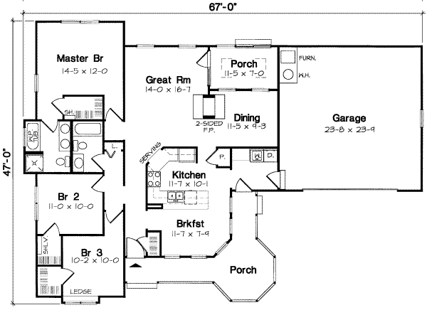 Country Floor Plan - Main Floor Plan #312-518