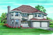 European Style House Plan - 3 Beds 2 Baths 1858 Sq/Ft Plan #47-587 