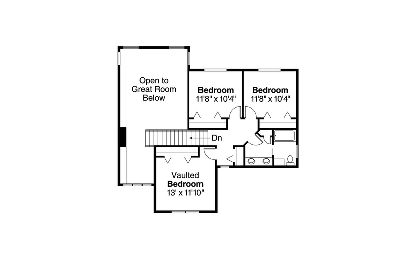 Home Plan - Craftsman style house plan, upper level floor plan