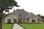 European Style House Plan - 4 Beds 3.5 Baths 2812 Sq/Ft Plan #310-973 