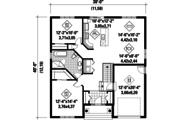 European Style House Plan - 2 Beds 1 Baths 1197 Sq/Ft Plan #25-4593 