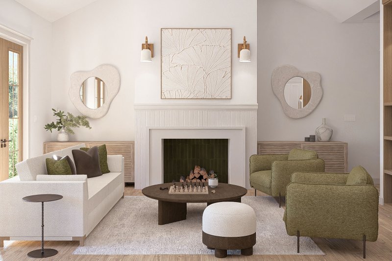 Home Plan - Interior - Family Room for Farmhouse House Plan #455-736 - 3 bed, 2.5 bath