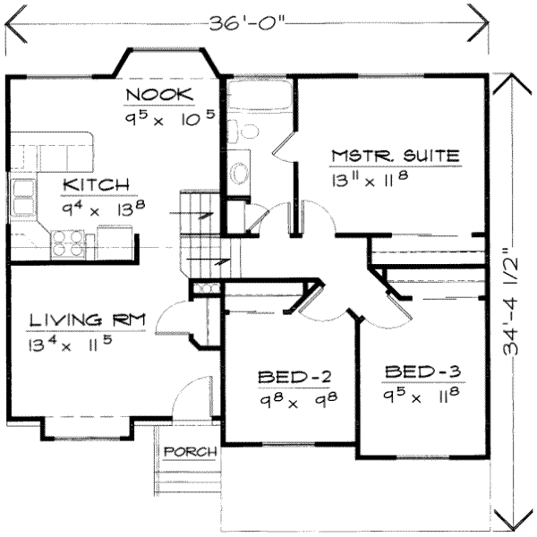 Traditional Floor Plan - Main Floor Plan #308-130