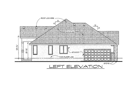 Exterior - Other Elevation for Traditional House Plan #20-1823 - 3 bed, 2 bath